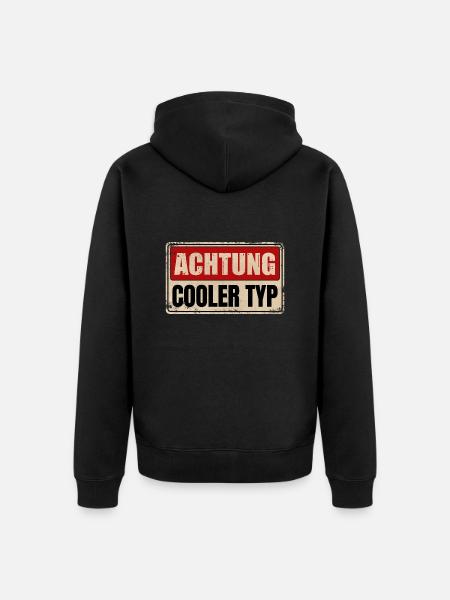 COOLER TYP - Unisex Premium Bio Zip Hoodie - Schwarz
