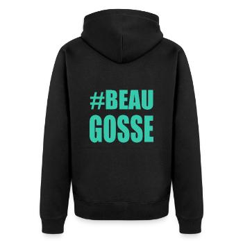 Handsome. dad. humor. man. guy. feast - Unisex Premium Organic Zip Hoodie - black - Back - Nico (187cm)
