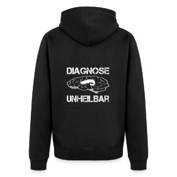 Waller Angeln Angler Wels Welsangeln Fischen - Unisex Premium Bio Zip Hoodie - Schwarz - Hinten - Nico (187cm)