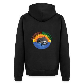 Welsangler Waller Poisson-chat Pêche Wels Wallerangler - Veste à capuche bio Premium Unisexe - noir - Dos - Nico (187cm)