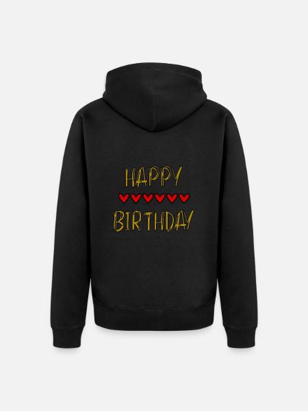 JUBILEUM. GRATULERER MED DAGEN. GRATULERER MED DAGEN. - Premium økologisk unisex-hettejakke - svart