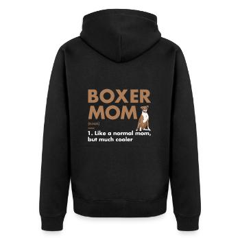 Boxer Mom Definition - Unisex Premium Bio Zip Hoodie - Schwarz - Hinten - Nico (187cm)