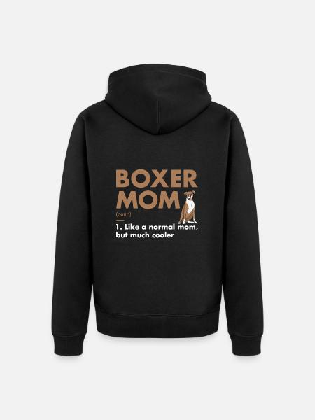 Boxer Mom Definition - Unisex Premium Organic Zip Hoodie - black