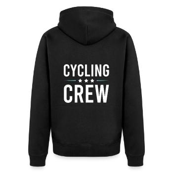 Cycling Crew - Unisex Premium Bio Zip Hoodie - Schwarz - Hinten - Nico (187cm)