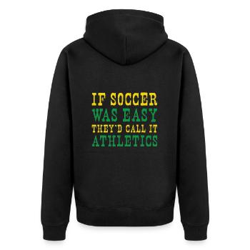 Brazil Soccer Brazilian Football Brasil Futbol - Unisex Premium Bio Zip Hoodie - Schwarz - Hinten - Nico (187cm)