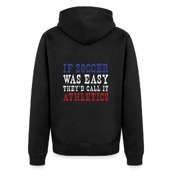 France Soccer French Football France Futbol - Unisex Premium Bio Zip Hoodie - Schwarz - Hinten - Nico (187cm)