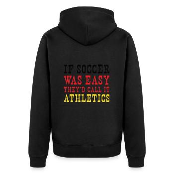 Germany Soccer German Football Deutschland Futbol - Unisex Premium Bio Zip Hoodie - Schwarz - Hinten - Nico (187cm)