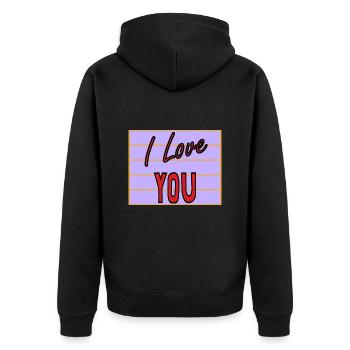 JUST MARRIED. EVJF. SAINT VALENTIN. COUPLE. LOVE - Veste à capuche bio Premium Unisexe - noir - Dos - Nico (187cm)