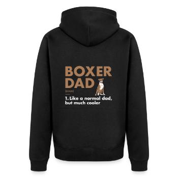 Boxer Dad Definition - Unisex Premium Bio Zip Hoodie - Schwarz - Hinten - Nico (187cm)