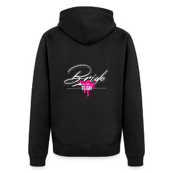 Team Braut - Unisex Premium Bio Zip Hoodie - Schwarz - Hinten - Nico (187cm)