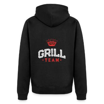 Grill Team - Unisex Premium Bio Zip Hoodie - Schwarz - Hinten - Nico (187cm)