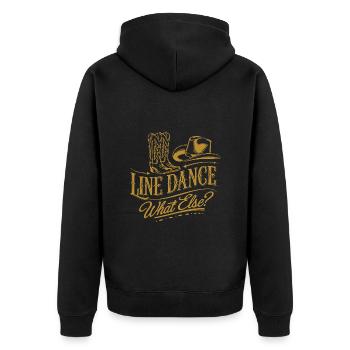 Line Dance was sonst? Line Dancing Training - Unisex Premium Bio Zip Hoodie - Schwarz - Hinten - Nico (187cm)