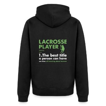 Définition du joueur de sport La crosse - Veste à capuche bio Premium Unisexe - noir - Dos - Nico (187cm)