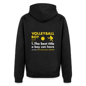Sport Boy Definition Volleyball - Unisex Premium Bio Zip Hoodie - Schwarz - Hinten - Nico (187cm)