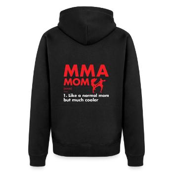 Sport Mom Definition MMA - Unisex Premium Bio Zip Hoodie - Schwarz - Hinten - Nico (187cm)
