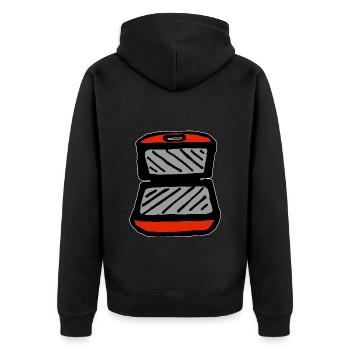Red contact grill - Unisex Premium Organic Zip Hoodie - black - Back - Nico (187cm)