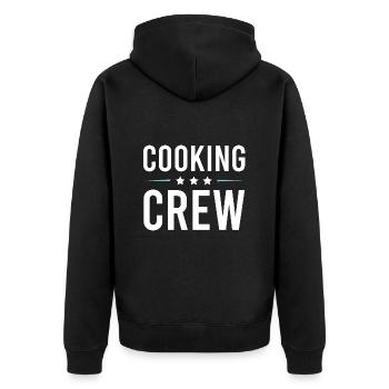 Cooking Crew - Unisex Premium Bio Zip Hoodie - Schwarz - Hinten - Nico (187cm)