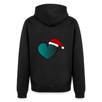 CHRISTMAS. MERRY CHRISTMAS. HEART. MERRY CHRISTMAS. - Unisex Premium Organic Zip Hoodie - black - Back - Nico (187cm)