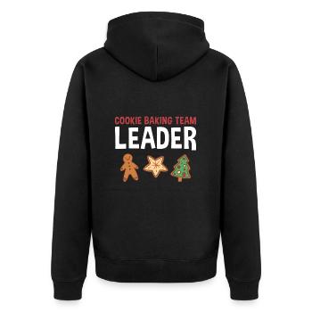 Cookie Baking Team Leader Cookie - Unisex Premium Bio Zip Hoodie - Schwarz - Hinten - Nico (187cm)