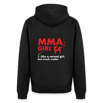 Sport Girl Definition MMA - Unisex Premium Bio Zip Hoodie - Schwarz - Hinten - Nico (187cm)