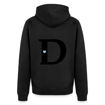 point d Lettre initiale - Veste à capuche bio Premium Unisexe - noir - Dos - Nico (187cm)