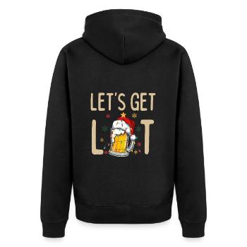 Let's Get Lit Drinking Santa Hat Christmas Lights - Veste à capuche bio Premium Unisexe - noir - Dos - Nico (187cm)