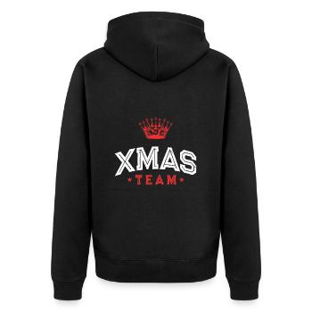 Xmas Team - Unisex Premium Bio Zip Hoodie - Schwarz - Hinten - Nico (187cm)