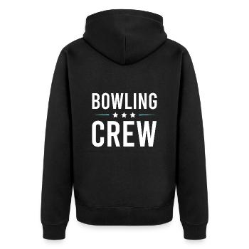 Bowling Crew - Unisex Premium Organic Zip Hoodie - black - Back - Nico (187cm)
