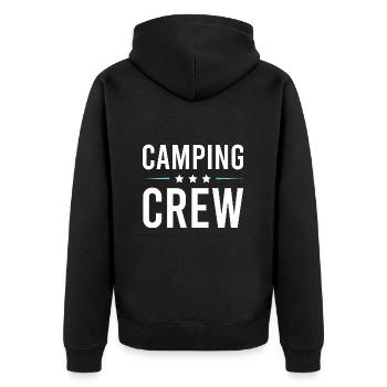 Camping Crew - Unisex Premium Organic Zip Hoodie - black - Back - Nico (187cm)