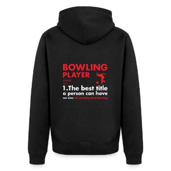 Définition du joueur de sport Bowling - Veste à capuche bio Premium Unisexe - noir - Dos - Nico (187cm)