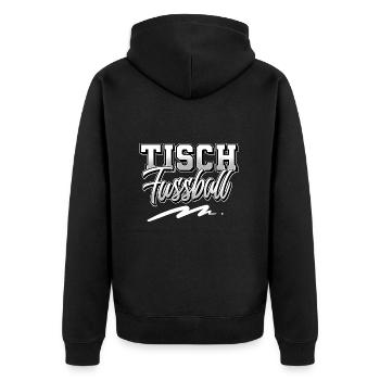 Tisch Fußball - Unisex Premium Bio Zip Hoodie - Schwarz - Hinten - Nico (187cm)