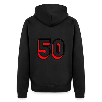 50. HAPPY BIRTHDAY. JOYEUX ANNIVERSAIRE - Veste à capuche bio Premium Unisexe - noir - Dos - Nico (187cm)