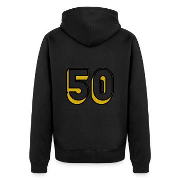 50. HAPPY BIRTHDAY. JOYEUX ANNIVERSAIRE - Veste à capuche bio Premium Unisexe - noir - Dos - Nico (187cm)