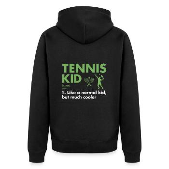 Sport Kid Definition Tennis - Unisex Premium Bio Zip Hoodie - Schwarz - Hinten - Nico (187cm)
