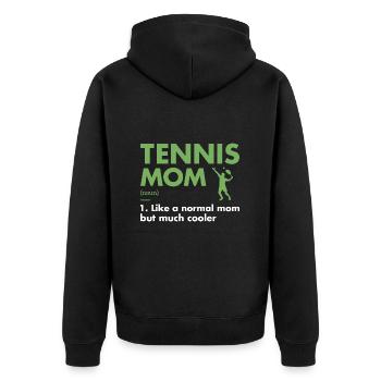 Sport Mom Definition Tennis - Unisex Premium Bio Zip Hoodie - Schwarz - Hinten - Nico (187cm)