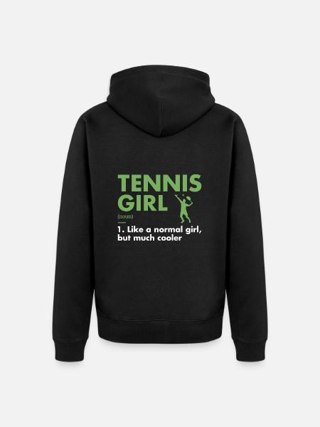 Sport Girl Definition Tennis - Unisex Premium Organic Zip Hoodie - black