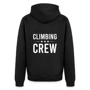 Climbing Crew - Unisex Premium Bio Zip Hoodie - Schwarz - Hinten - Nico (187cm)