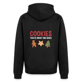 Cuisson C’est ce que nous cuisons biscuit - Veste à capuche bio Premium Unisexe - noir - Dos - Nico (187cm)