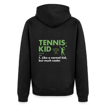 Sport Kid Definition Tennis - Unisex Premium Bio Zip Hoodie - Schwarz - Hinten - Nico (187cm)