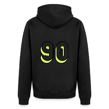 90. BIRTHDAY. HAPPY BIRTHDAY - Unisex Premium Organic Zip Hoodie - black - Back - Nico (187cm)