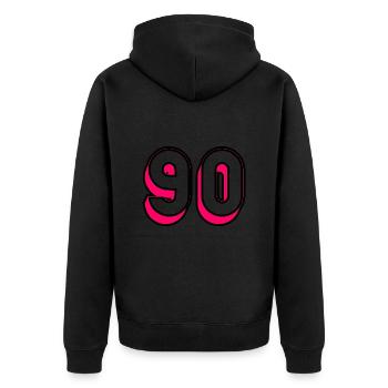 90. HAPPY BIRTHDAY. HAPPY BIRTHDAY - Unisex Premium Organic Zip Hoodie - black - Back - Nico (187cm)