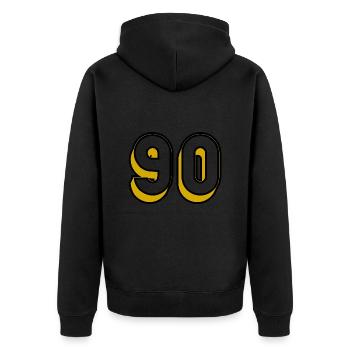 90. HAPPY BIRTHDAY. HAPPY BIRTHDAY - Unisex Premium Organic Zip Hoodie - black - Back - Nico (187cm)