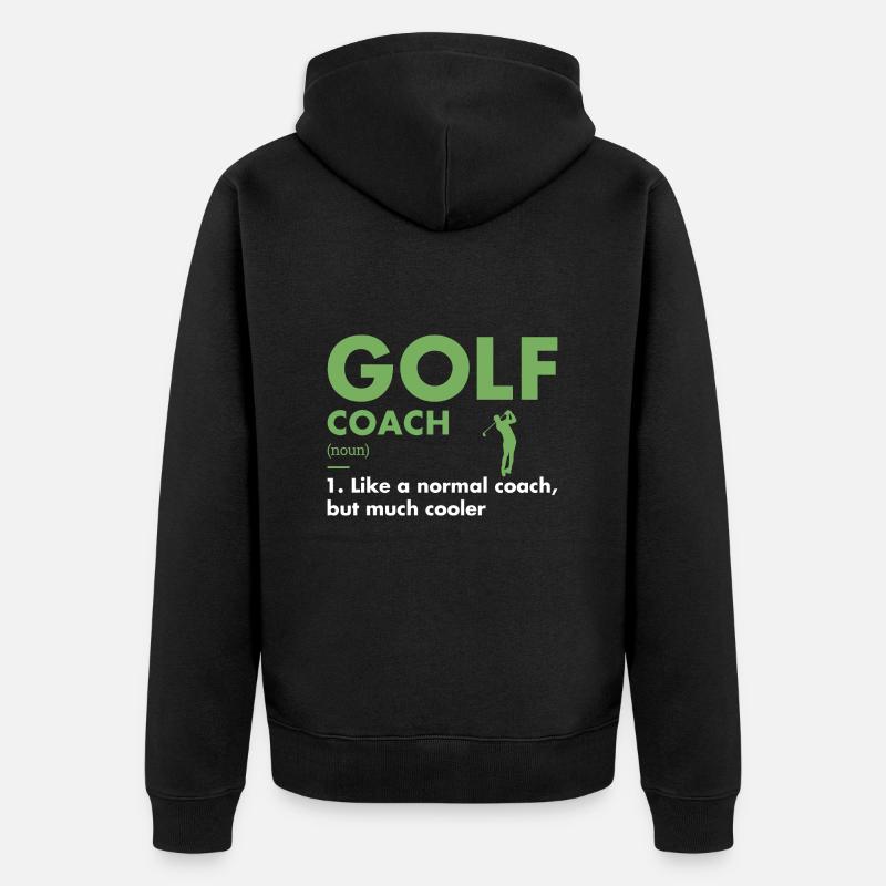 Sport Coach Definition Golf - Unisex Premium Bio Zip Hoodie - Schwarz