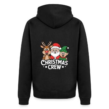 Reindeer Santa Elf Christmas Crew Funny - Unisex Premium Organic Zip Hoodie - black - Back - Nico (187cm)