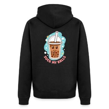 Boba Tea Bubble Thé Lait Thé Thé Bulle - Veste à capuche bio Premium Unisexe - noir - Dos - Nico (187cm)