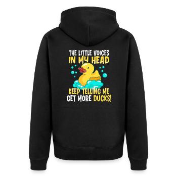Rubber Duck Ducks Bubbles Duck lover Cute Duck - Unisex Premium Bio Zip Hoodie - Schwarz - Hinten - Nico (187cm)