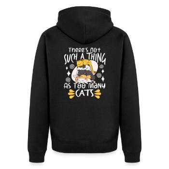 Cat Lover Cat Owner Cat Design Cat Mom Cat Dad - Unisex Premium Organic Zip Hoodie - black - Back - Nico (187cm)