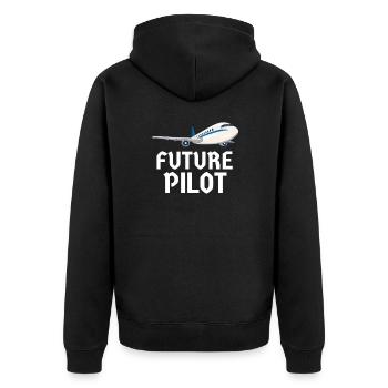 Pilote Aviation Avion Ligne Futurs Pilotes - Veste à capuche bio Premium Unisexe - noir - Dos - Nico (187cm)