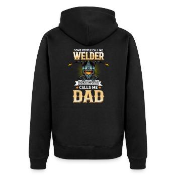 Welder Funny Funny Welding Gift - Unisex Premium Organic Zip Hoodie - black - Back - Nico (187cm)