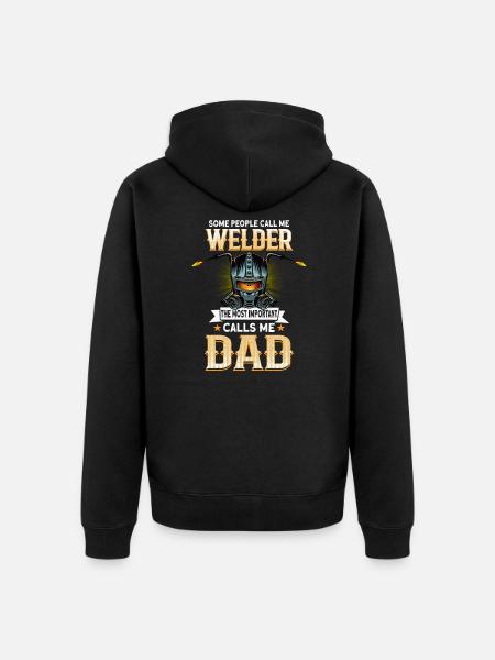 Welder Funny Funny Welding Gift - Unisex Premium Organic Zip Hoodie - black
